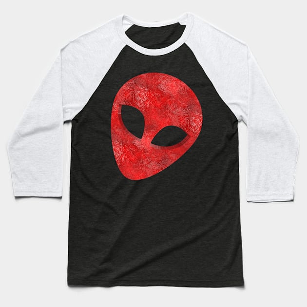 red alien head Baseball T-Shirt by FromBerlinGift